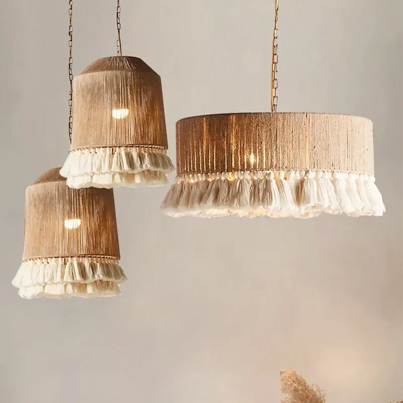 Lusters Luminaires Retro Hemp Rope LED Pendant Lights for Living Dining Room Food Table Study Bedroom Chandelier Home Decor
Lusters Luminaires Retro Hemp Rope LED Pendant Lights for Living Dining Room Food Table Study Bedroom Chandelier Home Decor