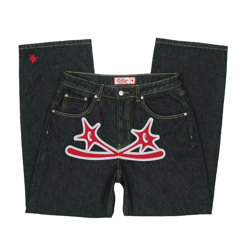 Street Pop Gothic Print Jeans Women Y2K New Harajuku Style Retro Straight Casual Wide-Leg Pants Couple Loose High-Waisted Jeans
Street Pop Gothic Print Jeans Women Y2K New Harajuku Style Retro Straight Casual Wide-Leg Pants Couple Loose High-Waisted Jeans