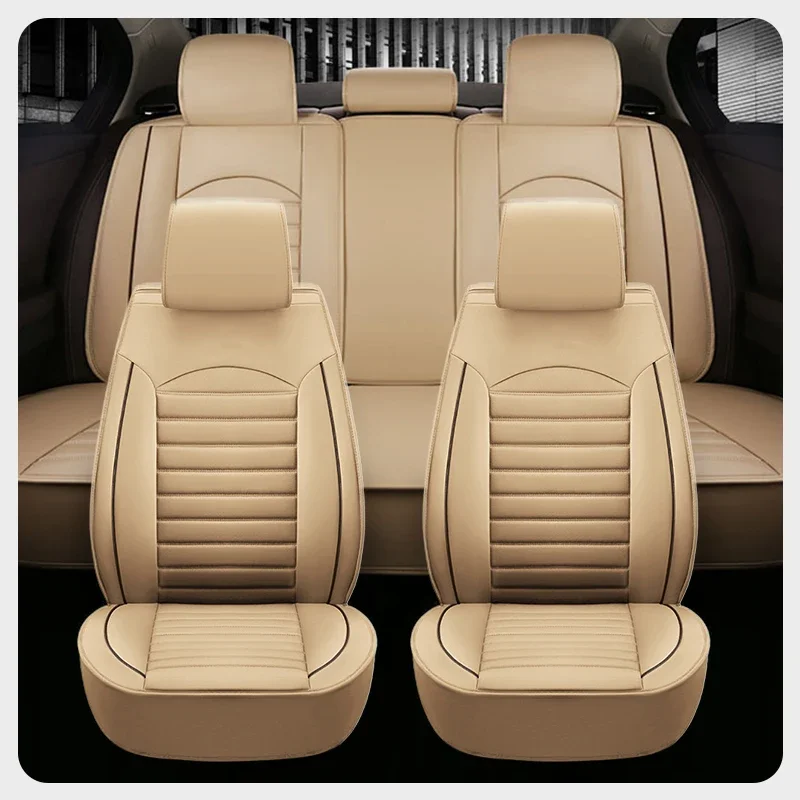 

Роскошный качественный кожаный чехол для автомобильного сиденья, удобный всесезонный Универсальный передний/задний/полный комплект чехлов, защитная подушка для автомобильного сиденья