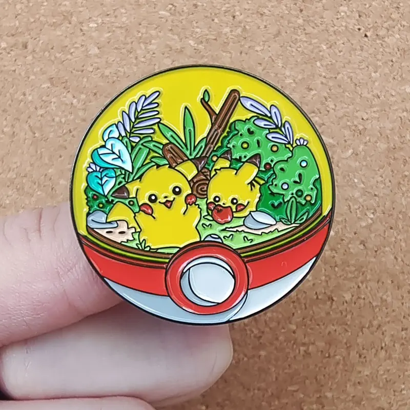 

Delicacy Anime Pokemon Pikachu Enamel Pin Poke Elf Ball Brooches Lapel Pins for Backpack Briefcase Badges Fashion Jewelry Gifts