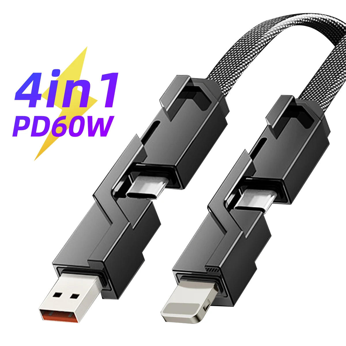 4 In 1 USB PD Fast Charging Cable For Samsung Xiaomi Huawei Macbook Mobile Phone USB Type C Charger Cable Usb Charging Cord
4 In 1 USB PD Fast Charging Cable For Samsung Xiaomi Huawei Macbook Mobile Phone USB Type C Charger Cable Usb Charging Cord