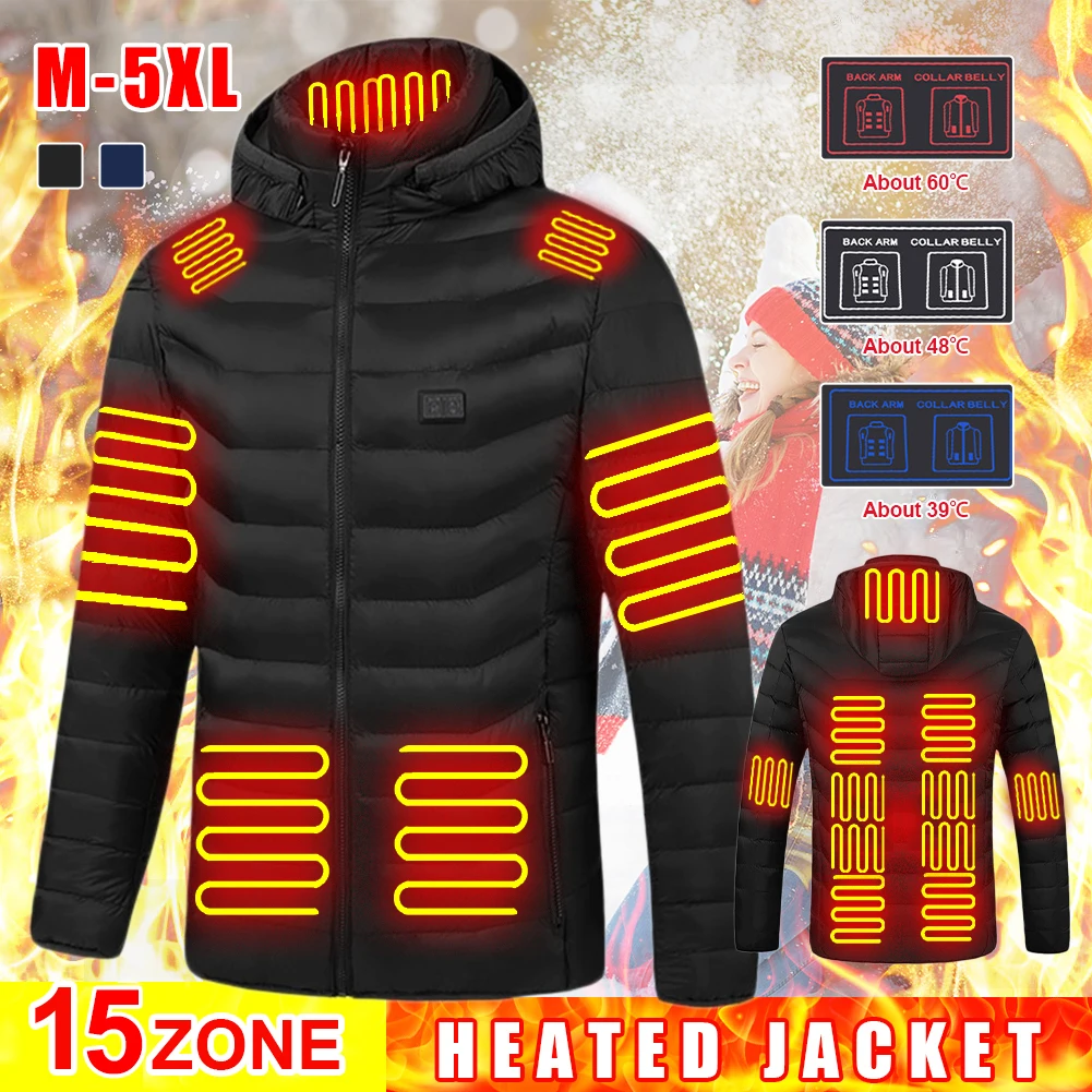 15 Heating Areas Electric Heating Jacket Coat Winter USB Charging Thermal Warm Jacket Men Heated Hooded Coat Outdoor Sportswear
15 Heating Areas Electric Heating Jacket Coat Winter USB Charging Thermal Warm Jacket Men Heated Hooded Coat Outdoor Sportswear