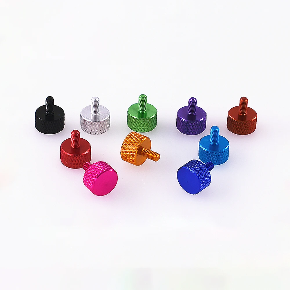 M3 Aluminum Alloy Flat Head Knurled Hand Thumb Screw Cylinder Head Hand Tighten Knob Screw Anodized Length 5 6 8 10 12 - 50mm
M3 Aluminum Alloy Flat Head Knurled Hand Thumb Screw Cylinder Head Hand Tighten Knob Screw Anodized Length 5 6 8 10 12 - 50mm
