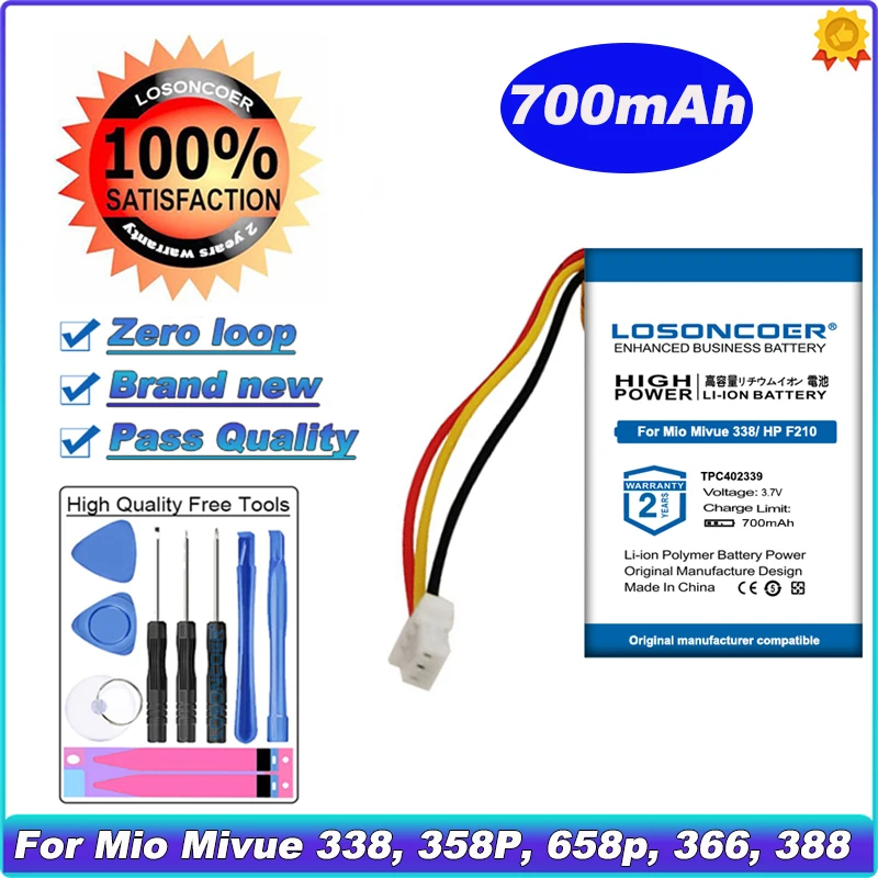 TPC402339 700mAh Battery For Abee M3, V31, V35, V51, For HP F210, F300, F310, F520, F520G, For Mio Mivue 388,For Whistler WP7
TPC402339 700mAh Battery For Abee M3, V31, V35, V51, For HP F210, F300, F310, F520, F520G, For Mio Mivue 388,For Whistler WP7