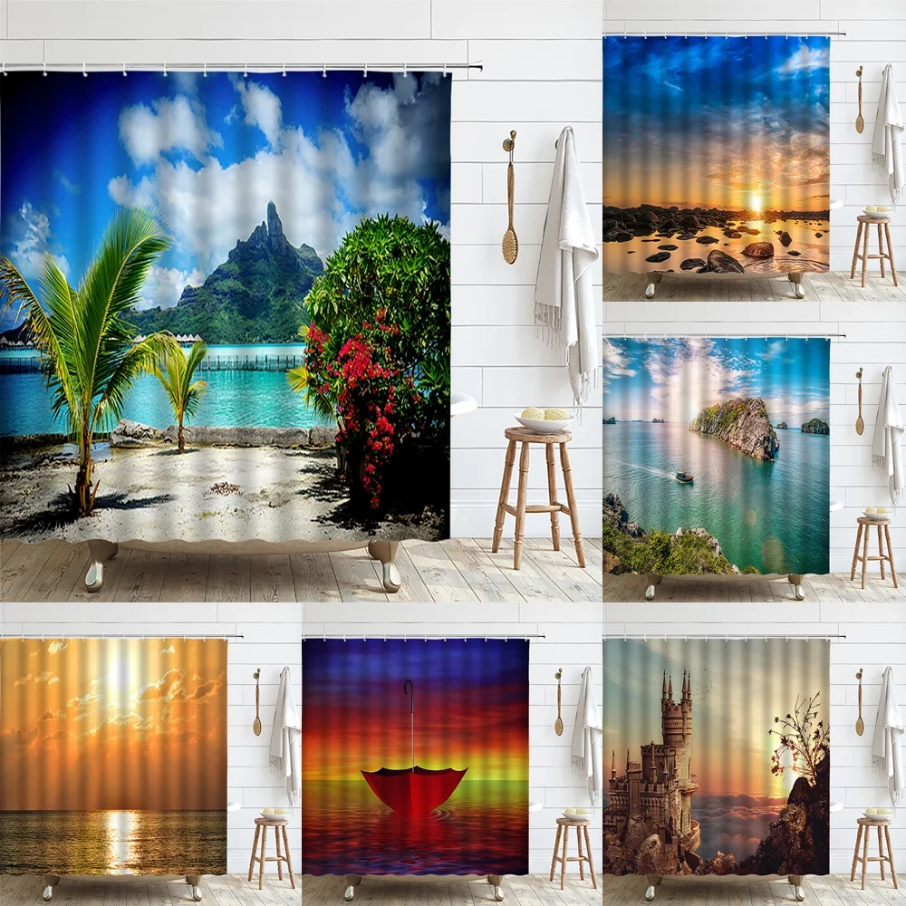 Summer Natural Scenery Shower Curtain Sea Beach Palm Tree Bathroom Accessories Waterproof Fabric Bath Screen Home Decor Washable
Summer Natural Scenery Shower Curtain Sea Beach Palm Tree Bathroom Accessories Waterproof Fabric Bath Screen Home Decor Washable