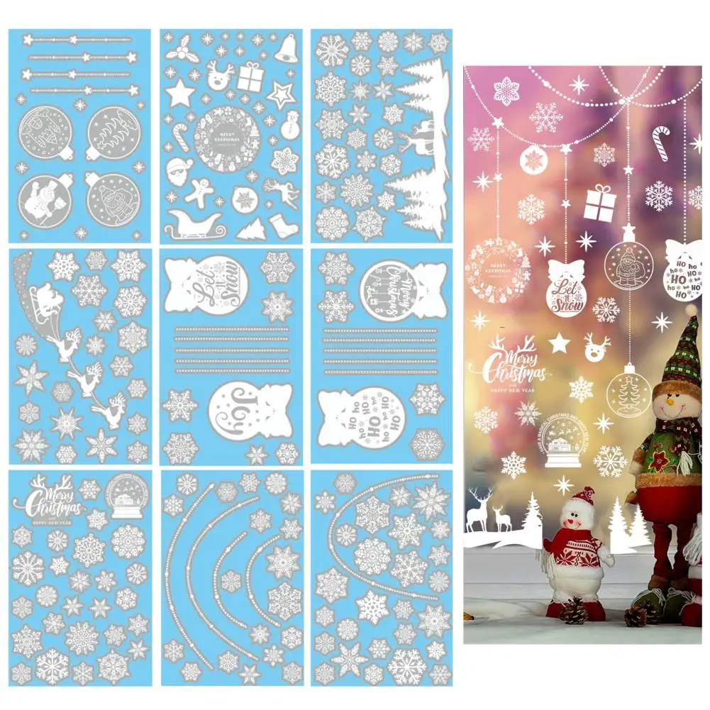 

Durable Christmas Window Clings Christmas Window Stickers Christmas Window Sticker Set Xmas Ball Snowflake Santa Reindeer