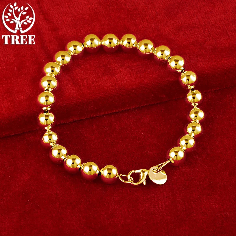 ALITREE 24K Yellow Gold 8mm Beads Chain Bracelet For Woman Fashion Bangles Fine Charm Jewelry Lady Party Wedding Birthday Gift
ALITREE 24K Yellow Gold 8mm Beads Chain Bracelet For Woman Fashion Bangles Fine Charm Jewelry Lady Party Wedding Birthday Gift