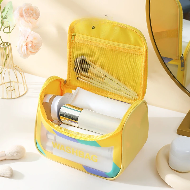 PVC Waterproof Cosmetic Bag for Women Large Capacity Portable Bathroom Hanging Ladies Wash Bags Toiletries Makeup Bags
PVC Waterproof Cosmetic Bag for Women Large Capacity Portable Bathroom Hanging Ladies Wash Bags Toiletries Makeup Bags