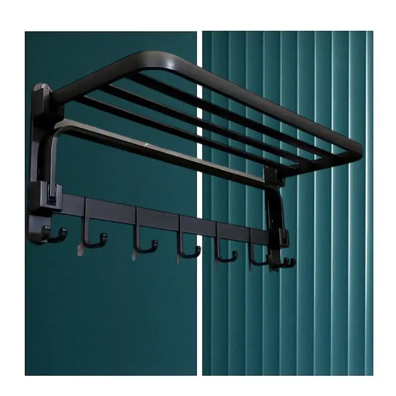 Gun Gray Folding Towel Rack - No Drilling Bathroom Storage Solution for Organized Living Space
Gun Gray Folding Towel Rack - No Drilling Bathroom Storage Solution for Organized Living Space