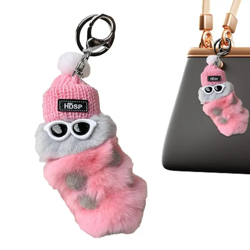Keychain Anti-Lost Cute Cartoon Key Chain Caterpillar Pompom Keyring With Sunglasses And Winter Knit Hat Doll
Keychain Anti-Lost Cute Cartoon Key Chain Caterpillar Pompom Keyring With Sunglasses And Winter Knit Hat Doll