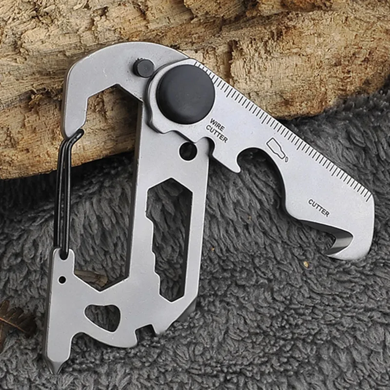 

Multifunctional Gadget EDC Bottle Opener Outdoor Cutting Tool Creative Keychain Pendant 6 Angle Wrench Screwdriver with Scale