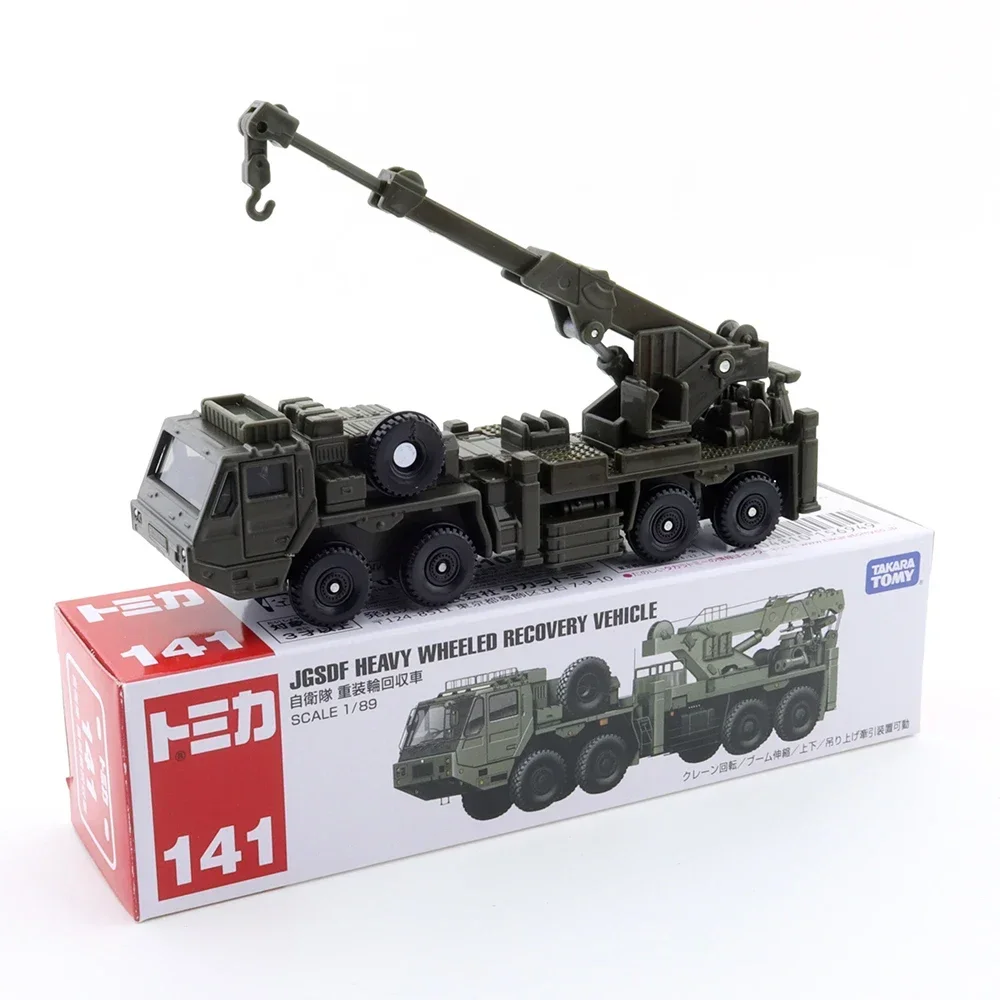 

Takara Tomy Tomica Long Type No.141 JGSDF Heavy Wheeled Recovery Vehicle 1/89 Metal Alloy Die-casting Car Model Boys Toy Gift