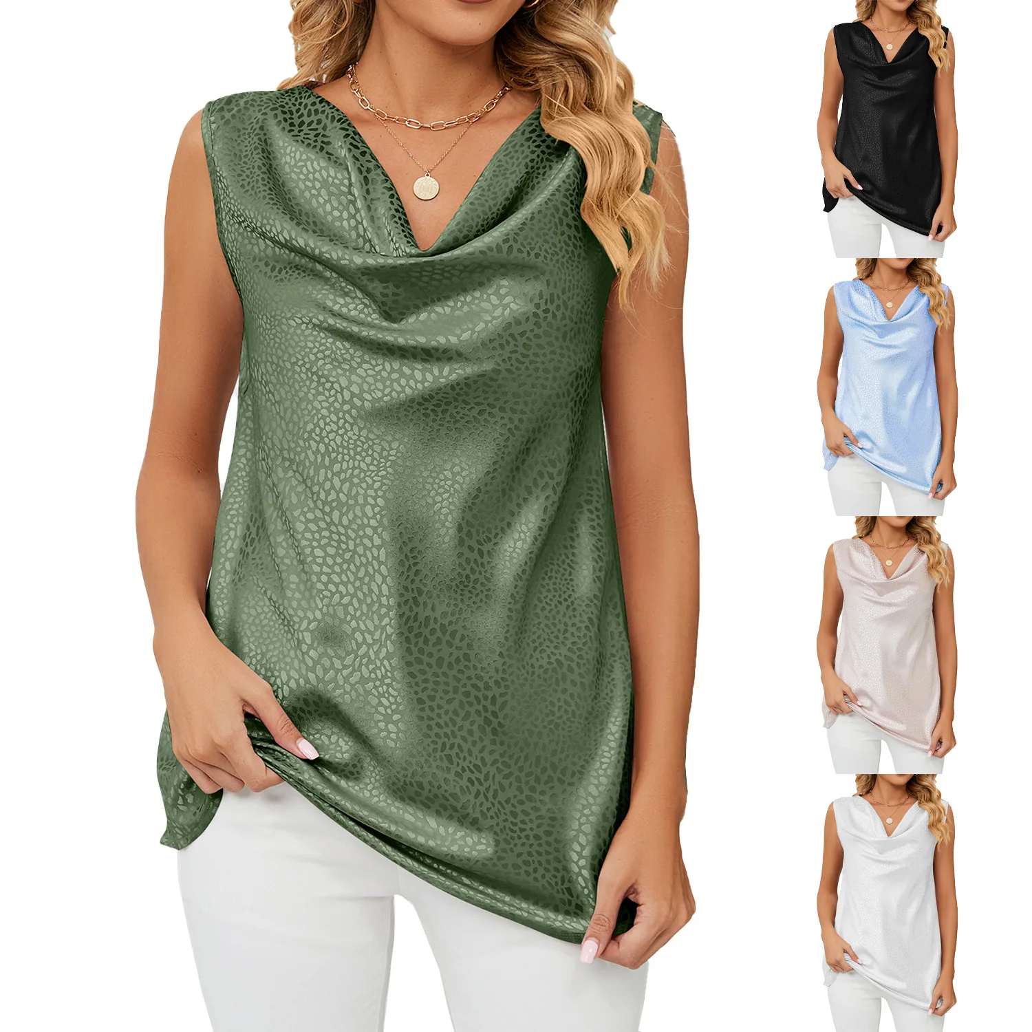 Women's Shirt Spring and Summer Fashion New Solid Color Pile Collar Sleeveless Loose Undershirt Tops Female
Women's Shirt Spring and Summer Fashion New Solid Color Pile Collar Sleeveless Loose Undershirt Tops Female
