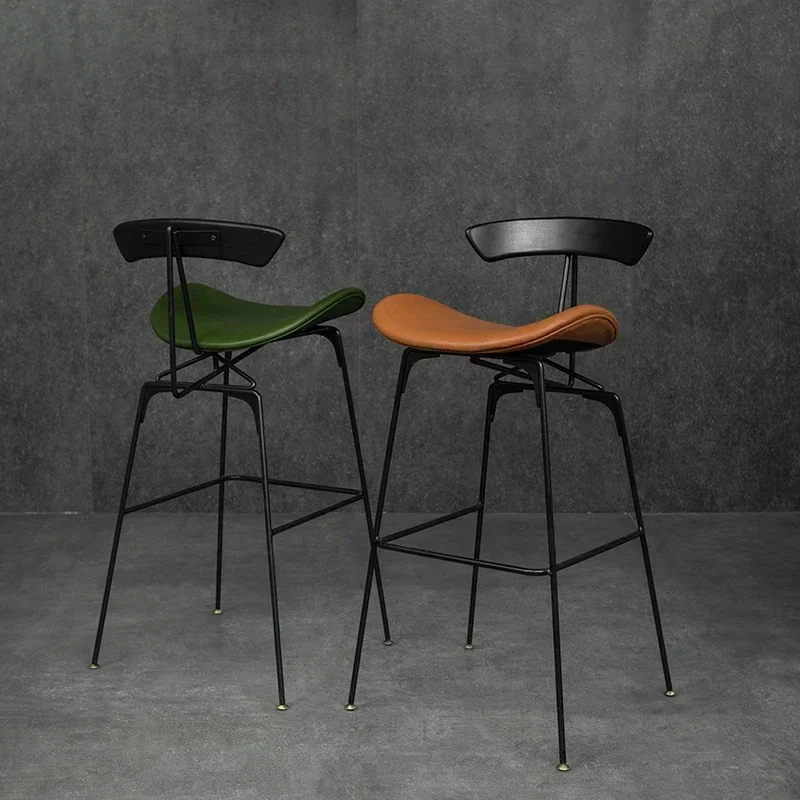 

Кожаные барные стулья для кухни, современные скандинавские стулья для гостиной, офиса, столовой, барной стойки, стойка регистрации, высокий стул, промышленная мебель