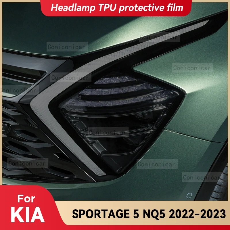 

Для автомобильных фар KIA SPORTAGE 5 NQ5 2022 2023, Черная защитная крышка из ТПУ, пленка, передняя зеркальная, меняющие цвет аксессуары