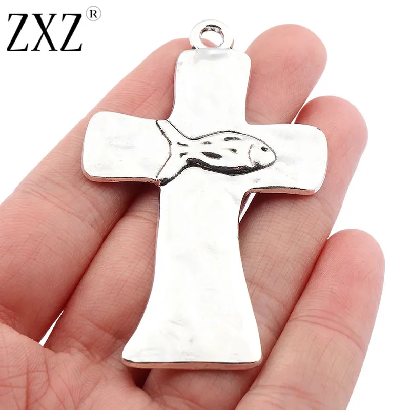 ZXZ 2pcs Antique Silver Christian Religious Fish Crucifix Cross Charms Pendants for DIY Necklace Jewelry Making Findings
ZXZ 2pcs Antique Silver Christian Religious Fish Crucifix Cross Charms Pendants for DIY Necklace Jewelry Making Findings
