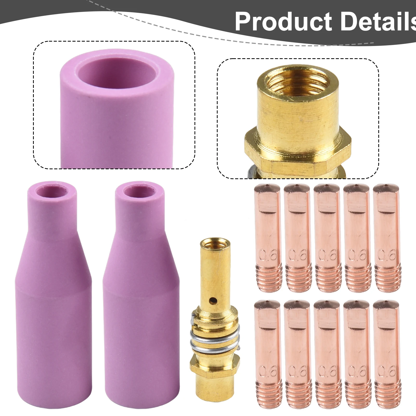 

For 15AK MIG Torch Welding Nozzle Argon Gas Ceramic Nozzle Holder Contact Tip 0.6mm 0.8mm 0.9mm 1.0mm 1.2mm Welding Torch