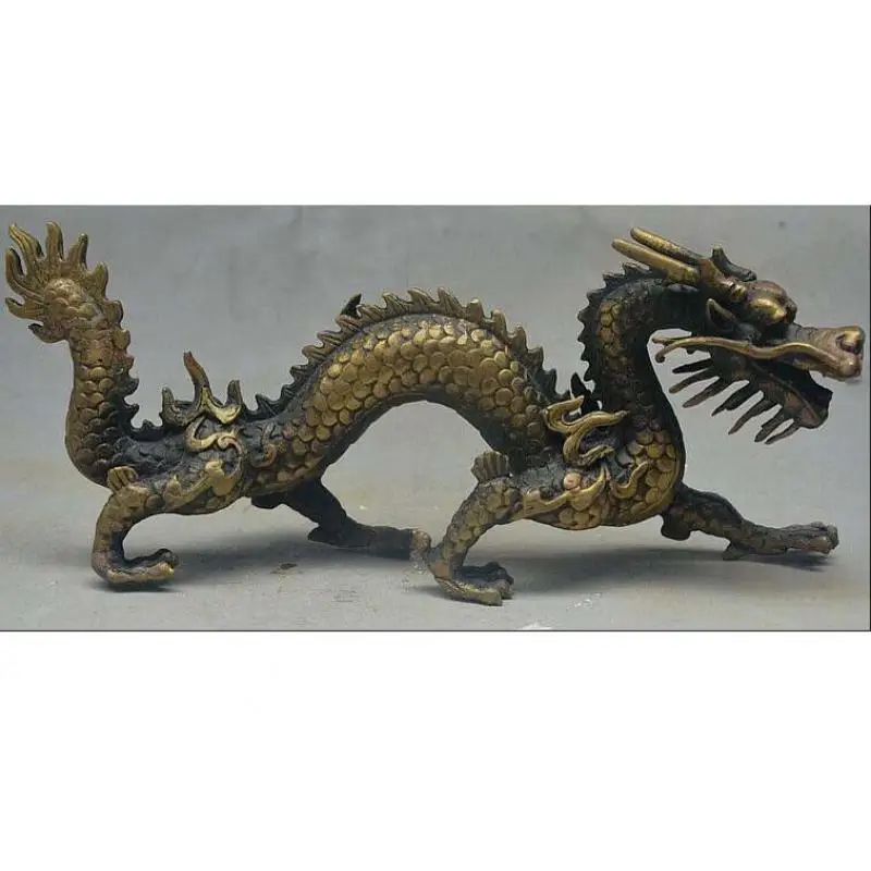 10" Folk China Royal FengShui Bronze Auspicious Wealth Myth Animal Dragon Statue
10" Folk China Royal FengShui Bronze Auspicious Wealth Myth Animal Dragon Statue