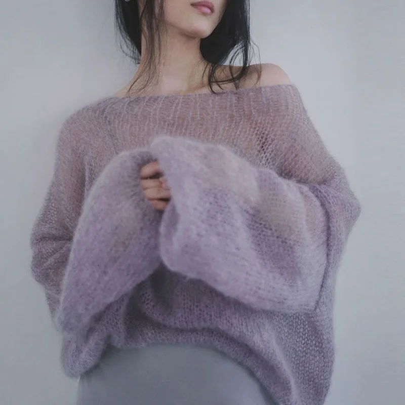 Vintage Hollow Out Thin Sweaters Women Sexy Slash Neck Knit Pullovers Korean Sweet Elegant Loose Soft Sweatshirt Tops New
Vintage Hollow Out Thin Sweaters Women Sexy Slash Neck Knit Pullovers Korean Sweet Elegant Loose Soft Sweatshirt Tops New