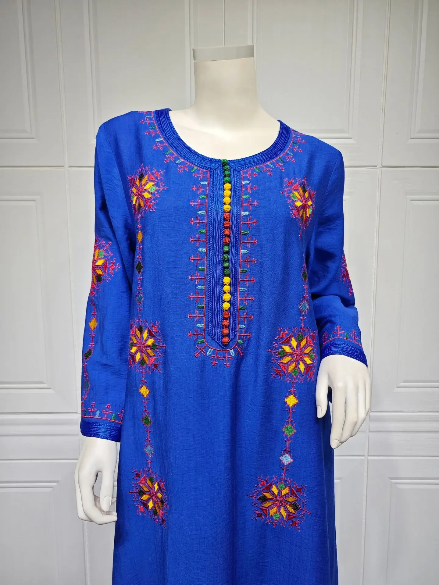 فستان مسلم مطرز أنيق للنساء جلابية عباية رمضان فساتين طويلة عبايات امرأة كيمونو رداء قفطان مغربي فيستدوس فستان مسلم مطرز أنيق للنساء جلابية عباية رمضان فساتين طويلة عبايات امرأة كيمونو رداء قفطان مغربي فيستدوس