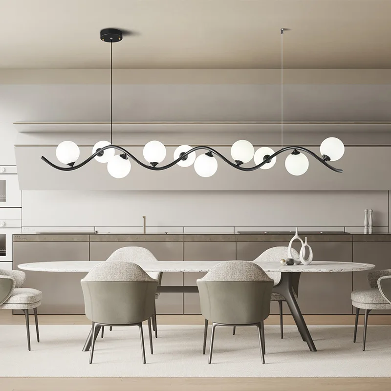 Led Post Modern Spherical Frosted Glass Strip Black Copper Chandelier For Living Room Dining Room Minimalist Hanging Light
Led Post Modern Spherical Frosted Glass Strip Black Copper Chandelier For Living Room Dining Room Minimalist Hanging Light
