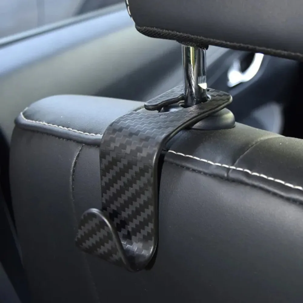 

Carbon Fibre Hooks Multi-Function Universal Auto Fastener Hangers for Bags Car Clips Front Seat Back Headrest Organizer Holder