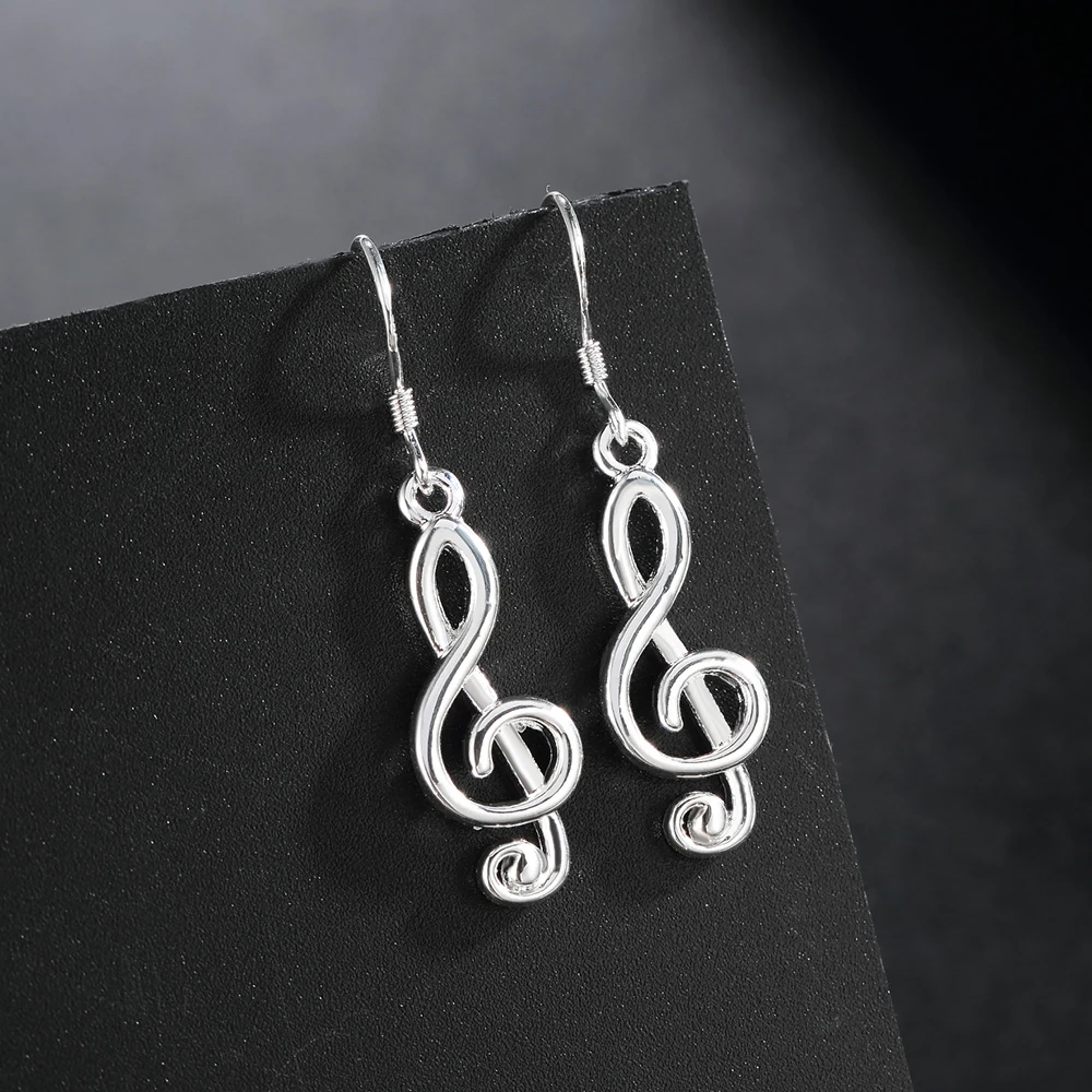 Selling 925 Sterling Silver Earrings for Women Fine Jewelry Valentine's Day Gift Romantic music notation dro
Selling 925 Sterling Silver Earrings for Women Fine Jewelry Valentine's Day Gift Romantic music notation dro