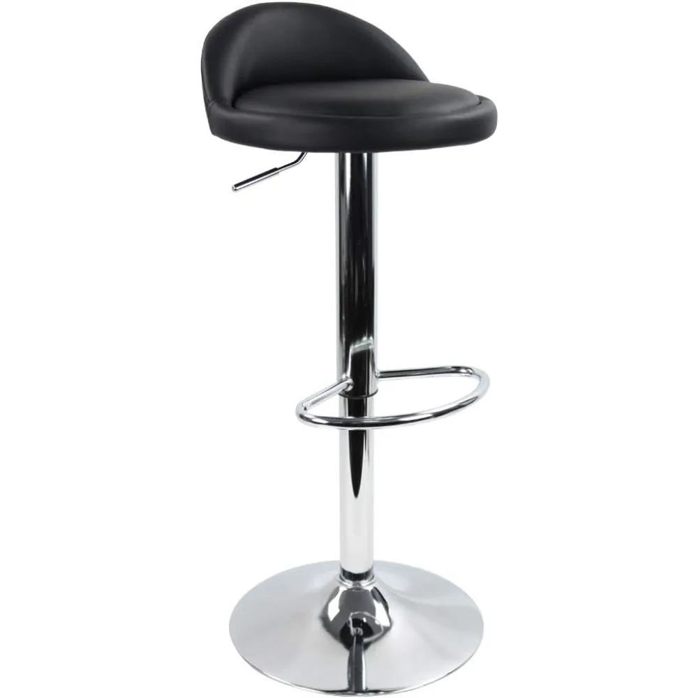 

KKTONER PU Leather Round Bar Stool with Back Rest Height Adjustable Swivel Pub Chair Home Kitchen Bar stools Backless