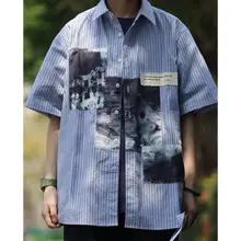 Summer Stripes Profile Fresh Casual Loose All-Match Large Size Short Sleeve Shirt
Summer Stripes Profile Fresh Casual Loose All-Match Large Size Short Sleeve Shirt