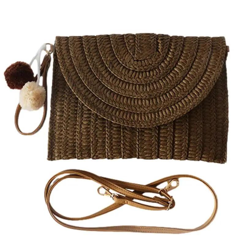 Straw Beach Bag Beach Woven Handbags Reusable Summer Handwoven Clutch With Moderate Capacity For Travel Cosmetics
Straw Beach Bag Beach Woven Handbags Reusable Summer Handwoven Clutch With Moderate Capacity For Travel Cosmetics