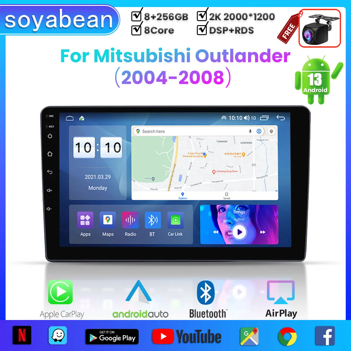 Автомобильный радиоприемник Android 13 для Mitsubishi Outlander 2004-2008, 9 дюймов 2K мультимедийный плеер с 4G Car Carplay и 2Din GPS
Автомобильный радиоприемник Android 13 для Mitsubishi Outlander 2004-2008, 9 дюймов 2K мультимедийный плеер с 4G Car Carplay и 2Din GPS