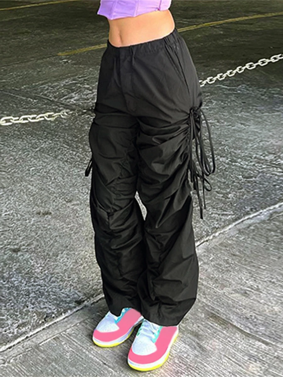 Harajuku Women Loose Cargo Pants Casual Drawstring Pleated High Waist Wide Leg Joggers Trousers for Streetwear
Harajuku Women Loose Cargo Pants Casual Drawstring Pleated High Waist Wide Leg Joggers Trousers for Streetwear