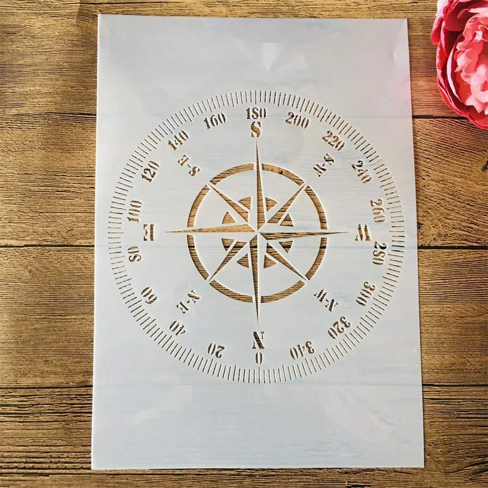 A4 29cm Compass with Scale DIY Layering Stencils Wall Painting Scrapbook Coloring Embossing Album Decorative Template
A4 29cm Compass with Scale DIY Layering Stencils Wall Painting Scrapbook Coloring Embossing Album Decorative Template
