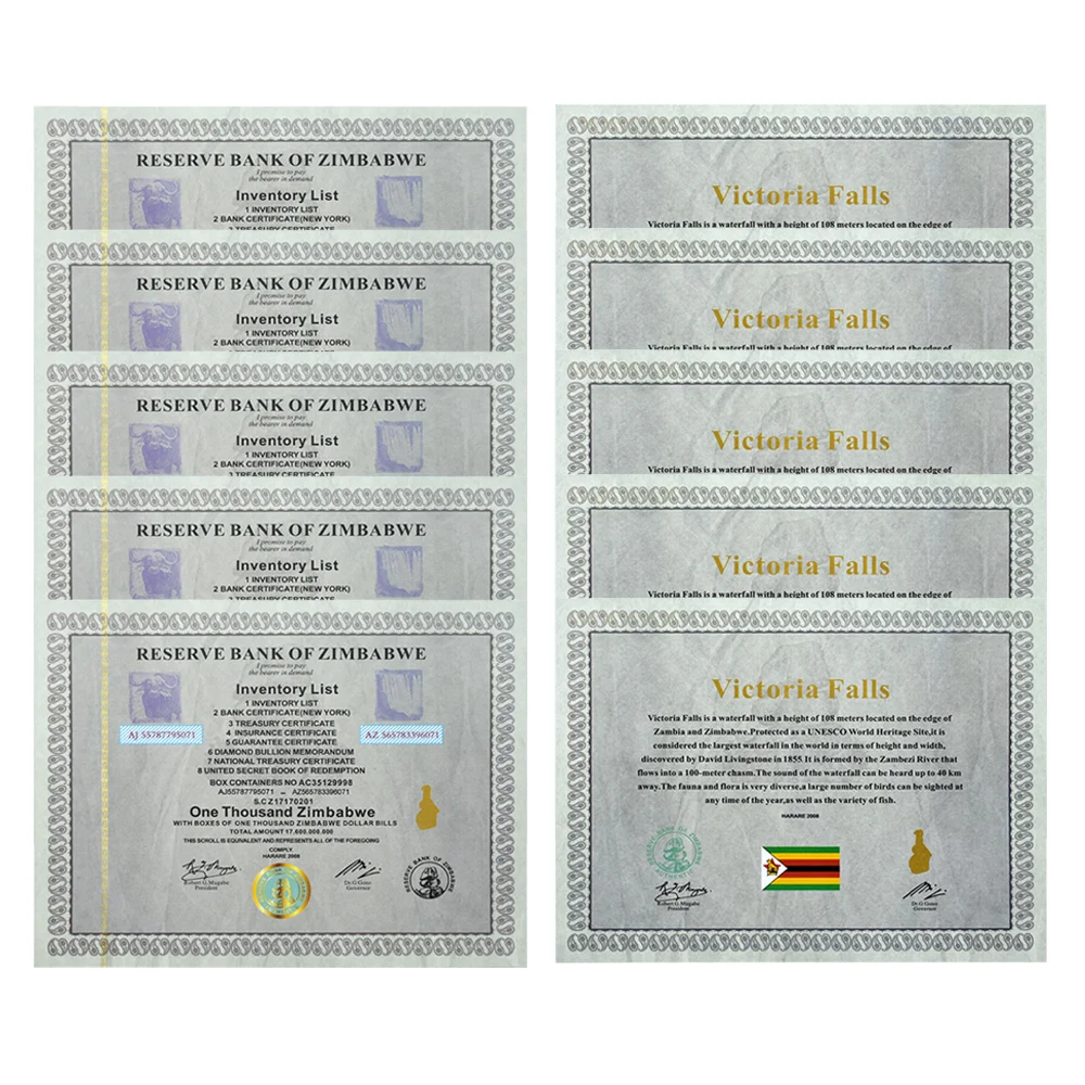 10pcs/lot New Zimbabwe Souvenir Voucher One Thousand with Serial Number Artwork Business Souvenir Gifts for Collection
10pcs/lot New Zimbabwe Souvenir Voucher One Thousand with Serial Number Artwork Business Souvenir Gifts for Collection