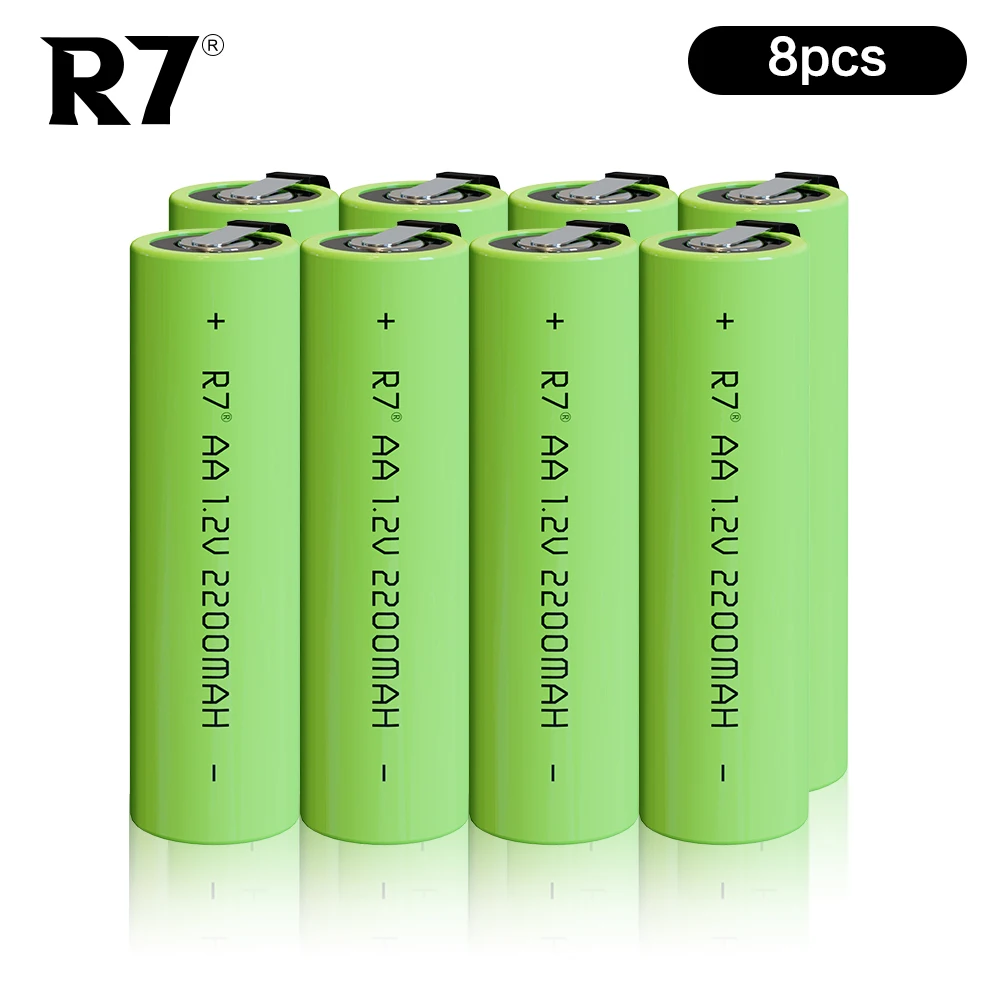 R7 1.2V 2200mah Original AA Rechargeable Battery AA Ni-MH Battery with Solder Pins for DIY Electric Razor toothbrush Toys 
R7 1.2V 2200mah Original AA Rechargeable Battery AA Ni-MH Battery with Solder Pins for DIY Electric Razor toothbrush Toys