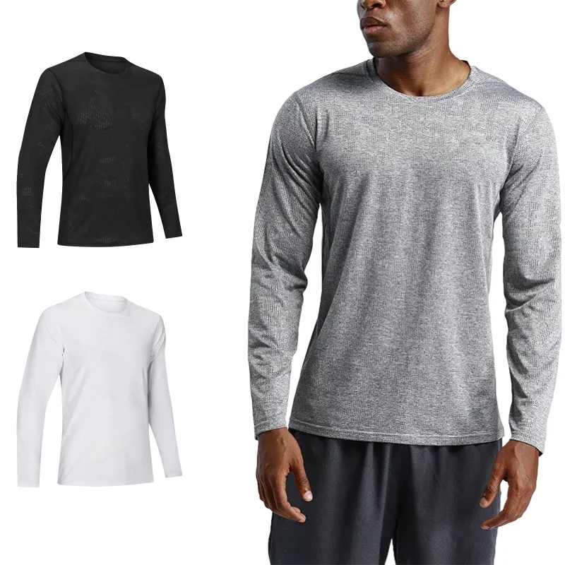 

Outdoor Sports T-shirt Men's Loose Fitness Basketball Running Sports Long Sleeve Quick-drying Clothes