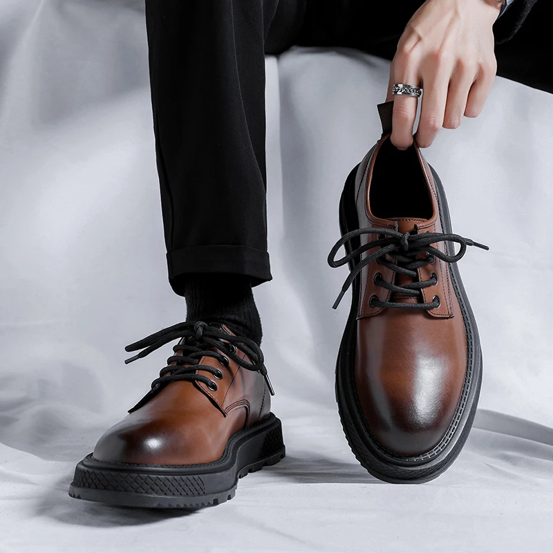 Business Mens Leather Platform Classic Oxfords Slip on Thick Soled Male Tooling Shoes Casual Loafers Anti-slip Formal Dress Shoe
Business Mens Leather Platform Classic Oxfords Slip on Thick Soled Male Tooling Shoes Casual Loafers Anti-slip Formal Dress Shoe