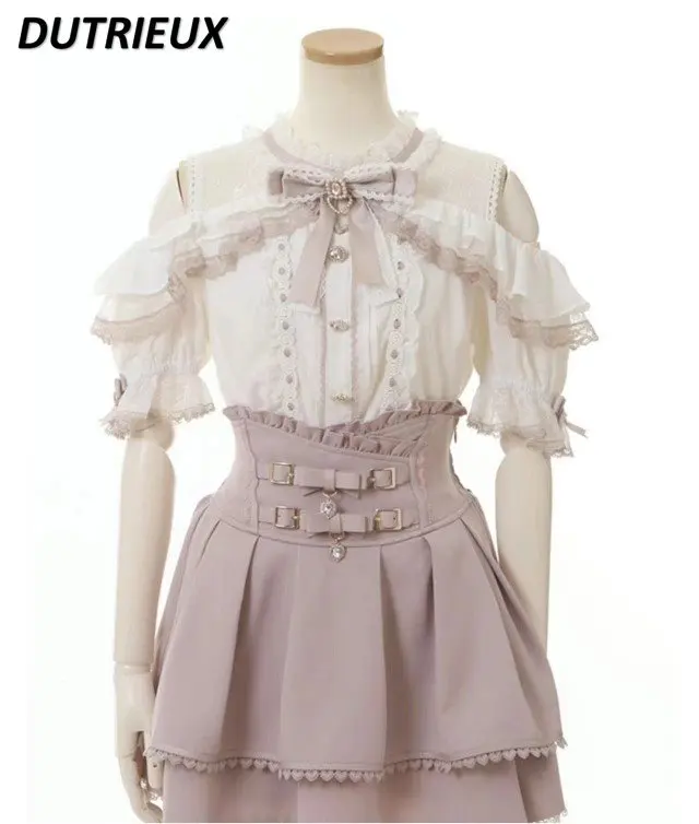 Japanese Mine Lace Shirt for Women 2023 New Summer Cute Sweet Loose Sexy Off-Shoulder Short Sleeve Blouse Lolita Blusas Feminina
Japanese Mine Lace Shirt for Women 2023 New Summer Cute Sweet Loose Sexy Off-Shoulder Short Sleeve Blouse Lolita Blusas Feminina