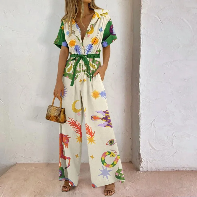 Skinny jumpsuit For Summer Women's jumpsuit with Lace-up 2023 New Street Printed Short Sleeve Cotton High Waist Casual jumpsuit
Skinny jumpsuit For Summer Women's jumpsuit with Lace-up 2023 New Street Printed Short Sleeve Cotton High Waist Casual jumpsuit