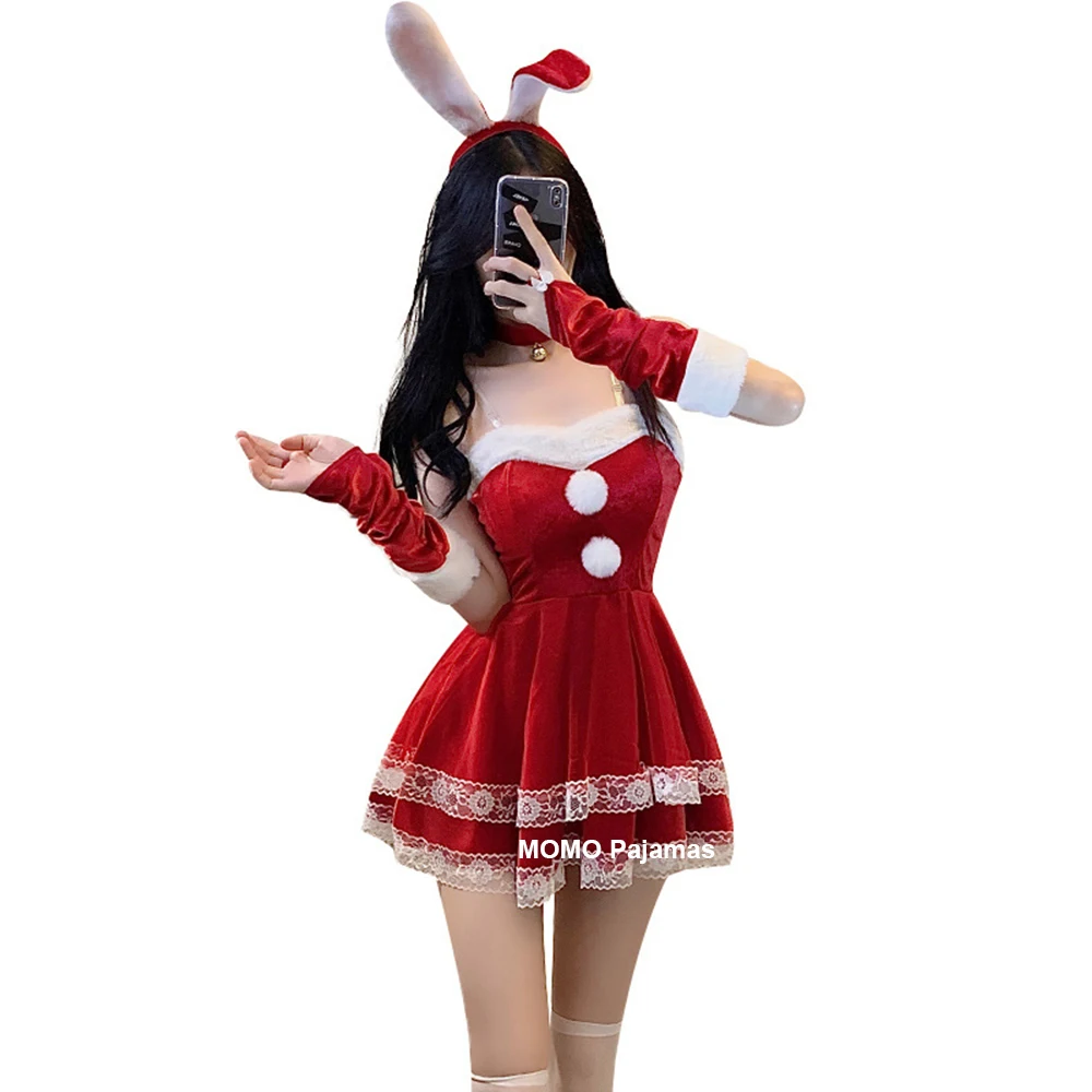 Red Pink Women Mrs. Santa Claus Costume Cosplay Christmas Velvet Dress Sexy Ladies Nightwear Xmas Lolita Kawaii Bunny Costume
Red Pink Women Mrs. Santa Claus Costume Cosplay Christmas Velvet Dress Sexy Ladies Nightwear Xmas Lolita Kawaii Bunny Costume