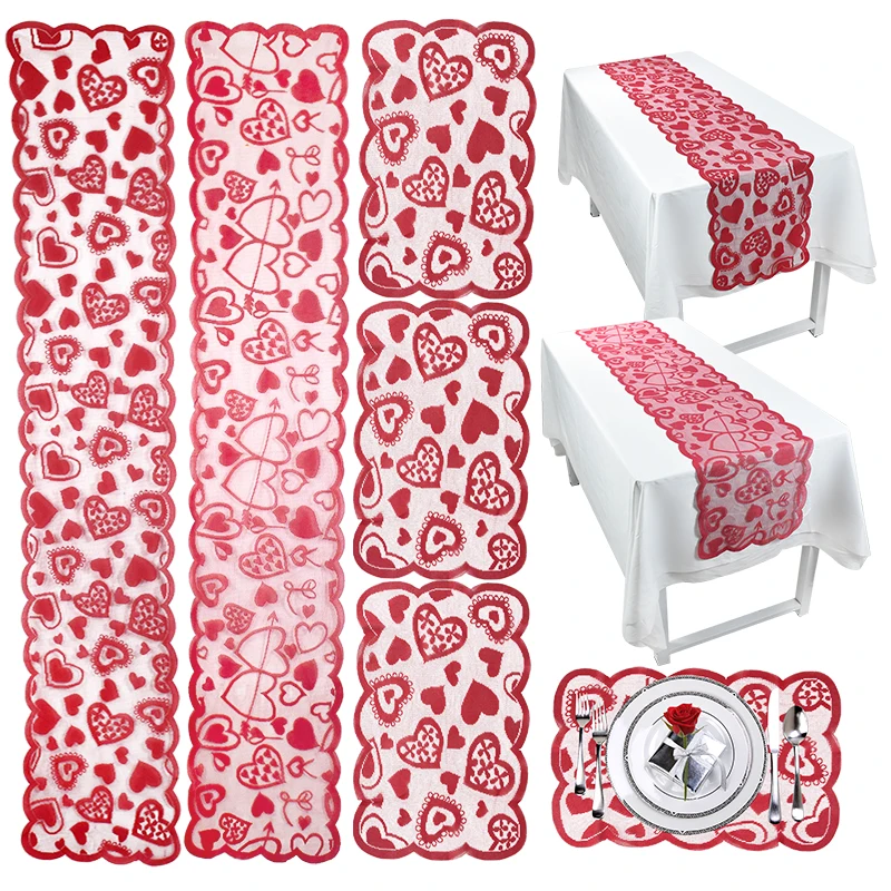 Valentine's Day Red Love Lace Tablecloth Heart-shape Table Cloth For Anniversary Wedding Party Valentines Table Home Decorations
Valentine's Day Red Love Lace Tablecloth Heart-shape Table Cloth For Anniversary Wedding Party Valentines Table Home Decorations