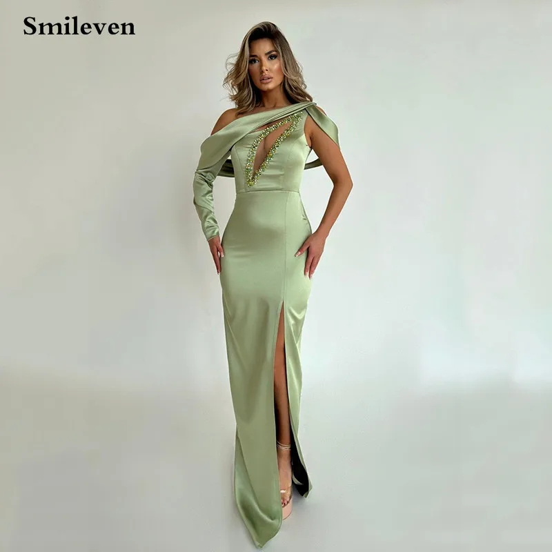 Зеленые Вечерние платья Smileven с длинным рукавом и бисером, сексуальное открытое платье из Саудовской Аравии, вечернее платье на одно плечо, женское платье для выпускного вечера 2023
Зеленые Вечерние платья Smileven с длинным рукавом и бисером, сексуальное открытое платье из Саудовской Аравии, вечернее платье на одно плечо, женское платье для выпускного вечера 2023