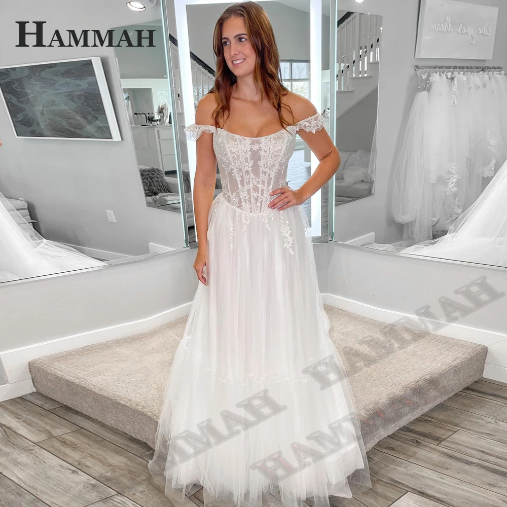 HAMMAH Modern A Line Wedding Dresses For Women Strapless Off The Shoulder Simple Zipper Sparkly Tulle Robe De Soirée De Mariage
HAMMAH Modern A Line Wedding Dresses For Women Strapless Off The Shoulder Simple Zipper Sparkly Tulle Robe De Soirée De Mariage
