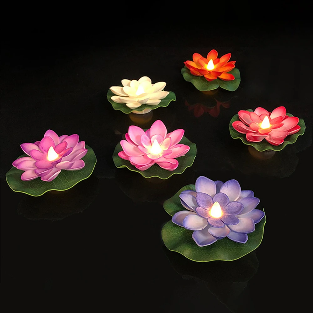 6Pcs Colorful Artificial Fake Floating Light Water Lily Flower Lotus Leaf Pond Plants Pool Garden Decor Fake Lotus Flower Lamp
6Pcs Colorful Artificial Fake Floating Light Water Lily Flower Lotus Leaf Pond Plants Pool Garden Decor Fake Lotus Flower Lamp