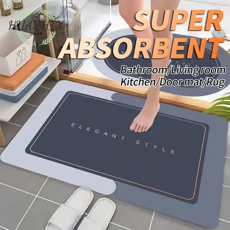 

Modern Simple Bathroom Mat Diatom Mud Super Absorbent Non-slip Floor Rug Quick Drying Entrance Doormat Kitchen Home Carpets