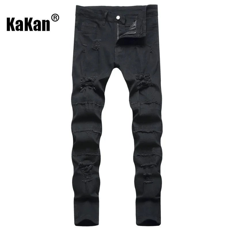 

Kakan Europe and America's New Worn-out Jeans for Men, Trendy Casual Long Jeans with Small Legs K9-129-1