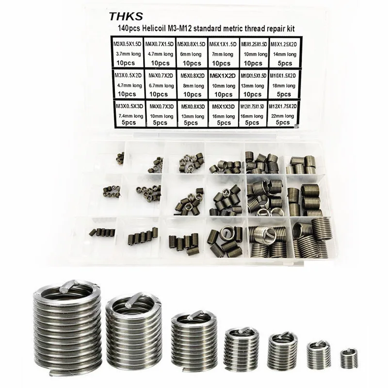 M3-M12 Thread Repair Kit High Strength Long Lifespan Stainless Steel Standard Drill Bits Helicoil Rethread Set
M3-M12 Thread Repair Kit High Strength Long Lifespan Stainless Steel Standard Drill Bits Helicoil Rethread Set