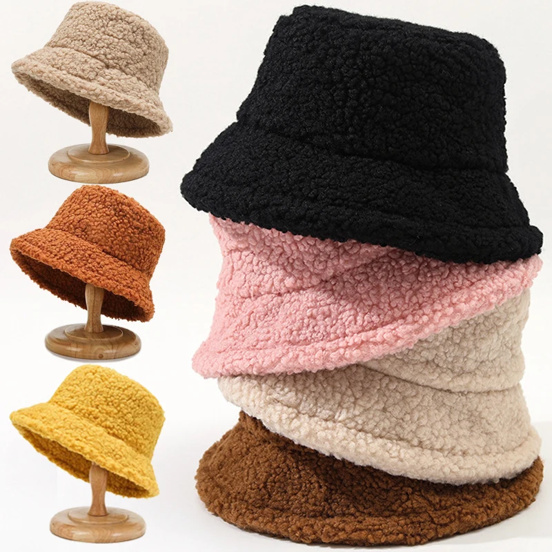 Fashion Bucket Hat 7colors Winter Lamb Wool Women Fisherman Hat Wide Brim Flat Top Cold-proof Windproof Cap Korean Solid Color
Fashion Bucket Hat 7colors Winter Lamb Wool Women Fisherman Hat Wide Brim Flat Top Cold-proof Windproof Cap Korean Solid Color