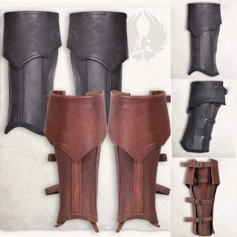 Medieval Gothic PU Leather Half Chaps Viking Knight Leg Kit Armor Men Larp Rider Boot Cover Halloween Cosplay Costume for Women
Medieval Gothic PU Leather Half Chaps Viking Knight Leg Kit Armor Men Larp Rider Boot Cover Halloween Cosplay Costume for Women