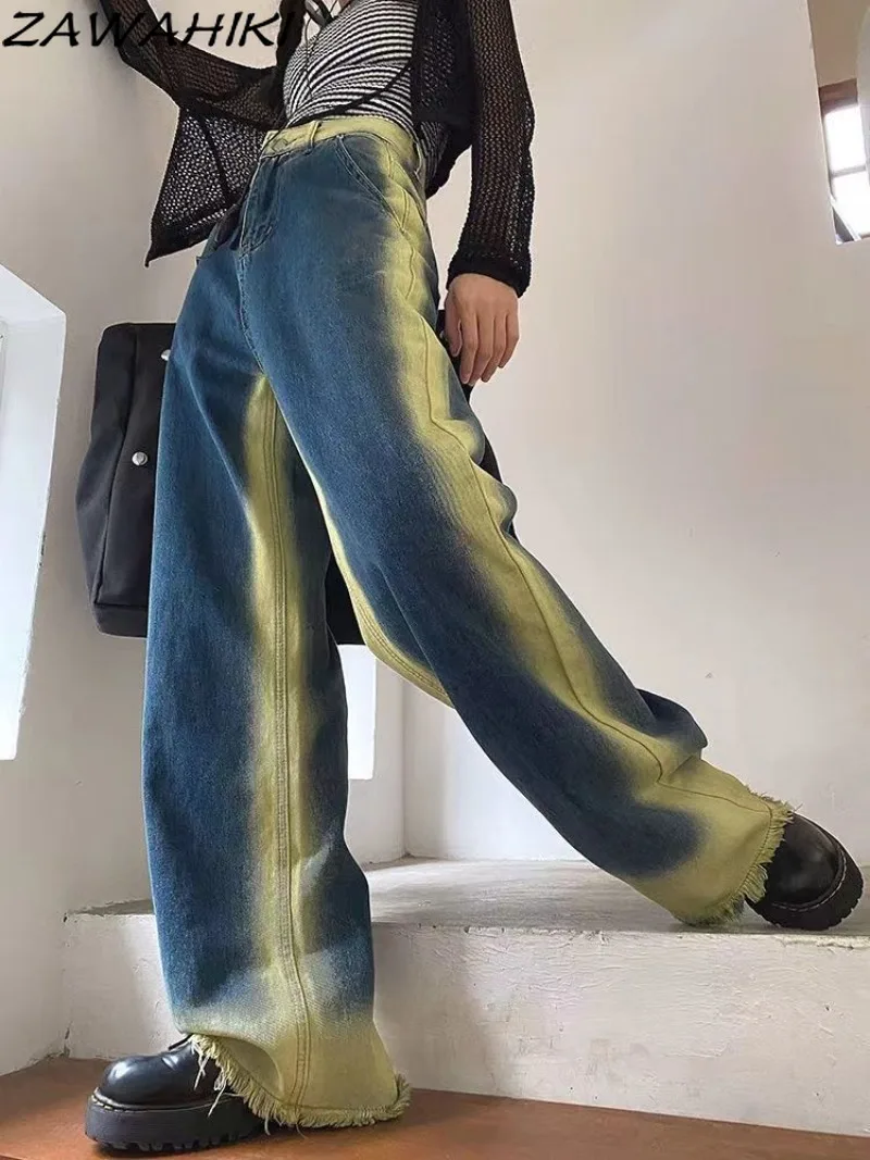 Contrast Color Gradient Spring Women New Chic Streetwear Jeans Loose High Waist Wide Leg Straight Fashion Vintage Y2K Trousers
Contrast Color Gradient Spring Women New Chic Streetwear Jeans Loose High Waist Wide Leg Straight Fashion Vintage Y2K Trousers